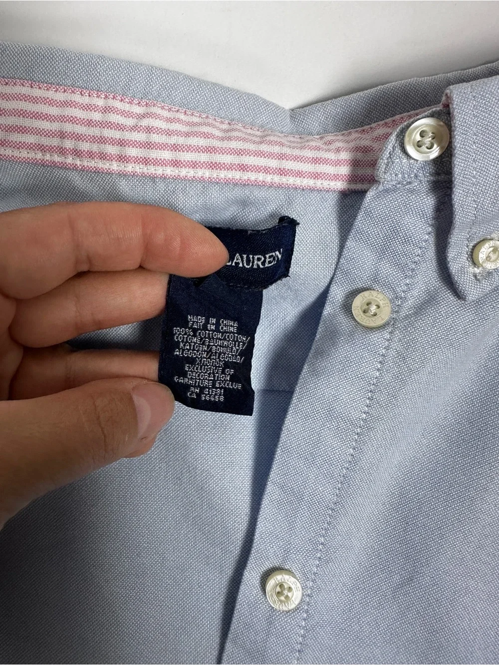 Ralph Lauren Blue Oxford Button Down Shirt Pony Logo Size 14